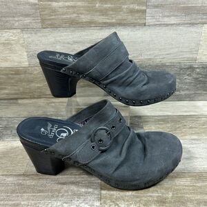 Dansko Nadine Shoes Women's EU 41 US 10.5-11 Gray Platform Heel Mules Suede